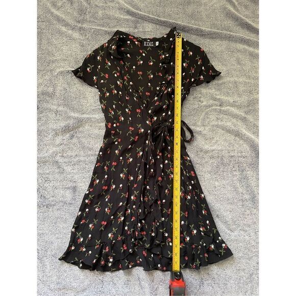 Dollz & Dames Cherry Lightweight Wrap Summer Nights Black Mini Dress Size XS - Picture 8 of 11